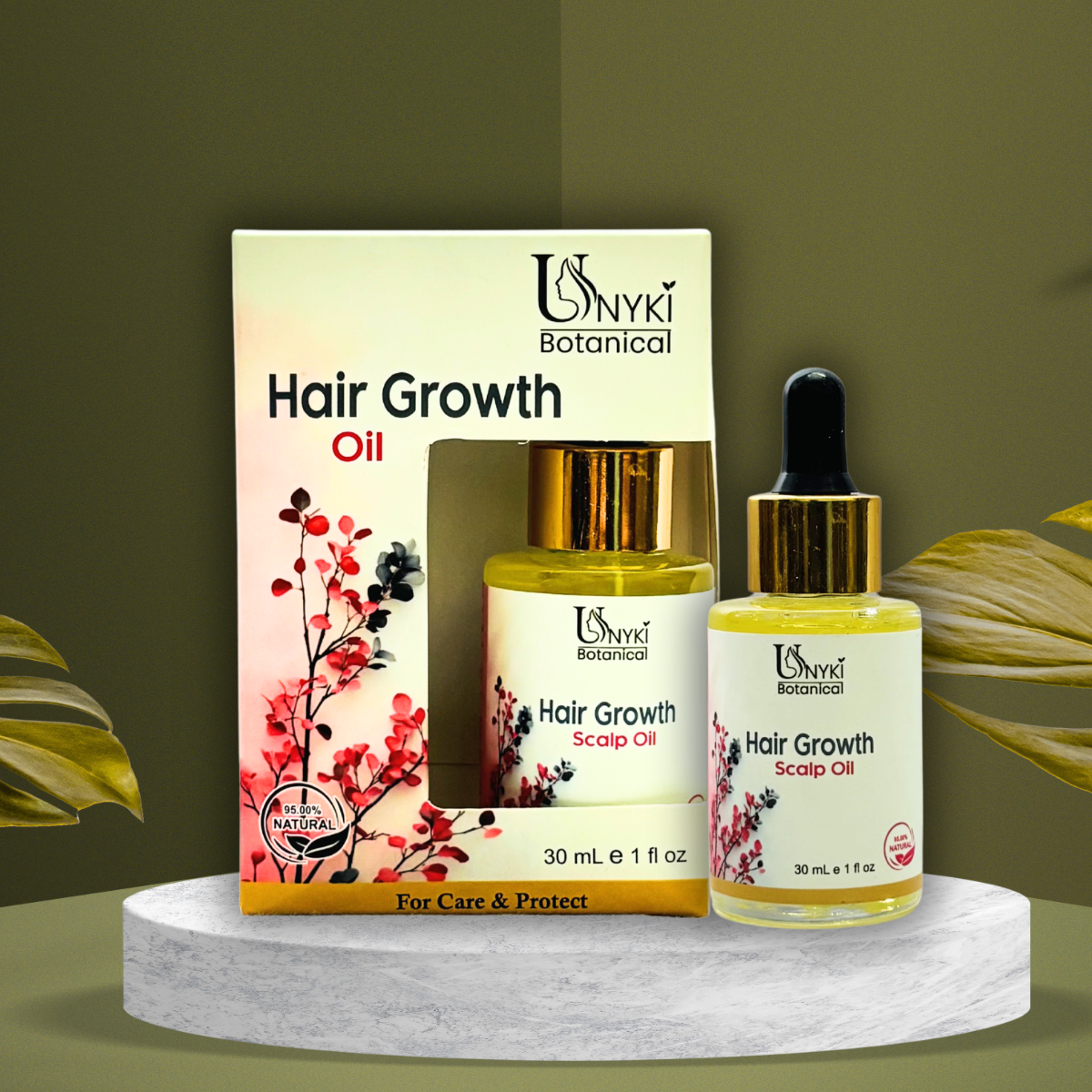 UNYKI Botanical Hair Growth Scalp Oil – Natural Nourishing Oil for Stronger, Thicker Hair (30ml)