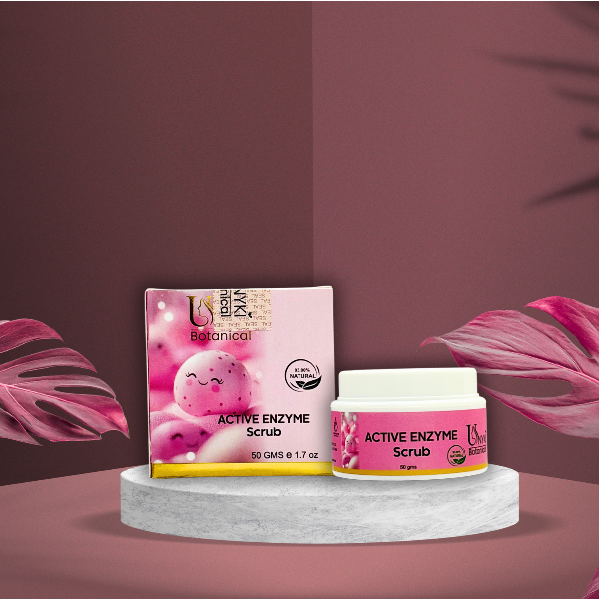 UNYKI Botanical Active Enzyme Scrub – Gentle Exfoliating Face & Skin Scrub (50g)
