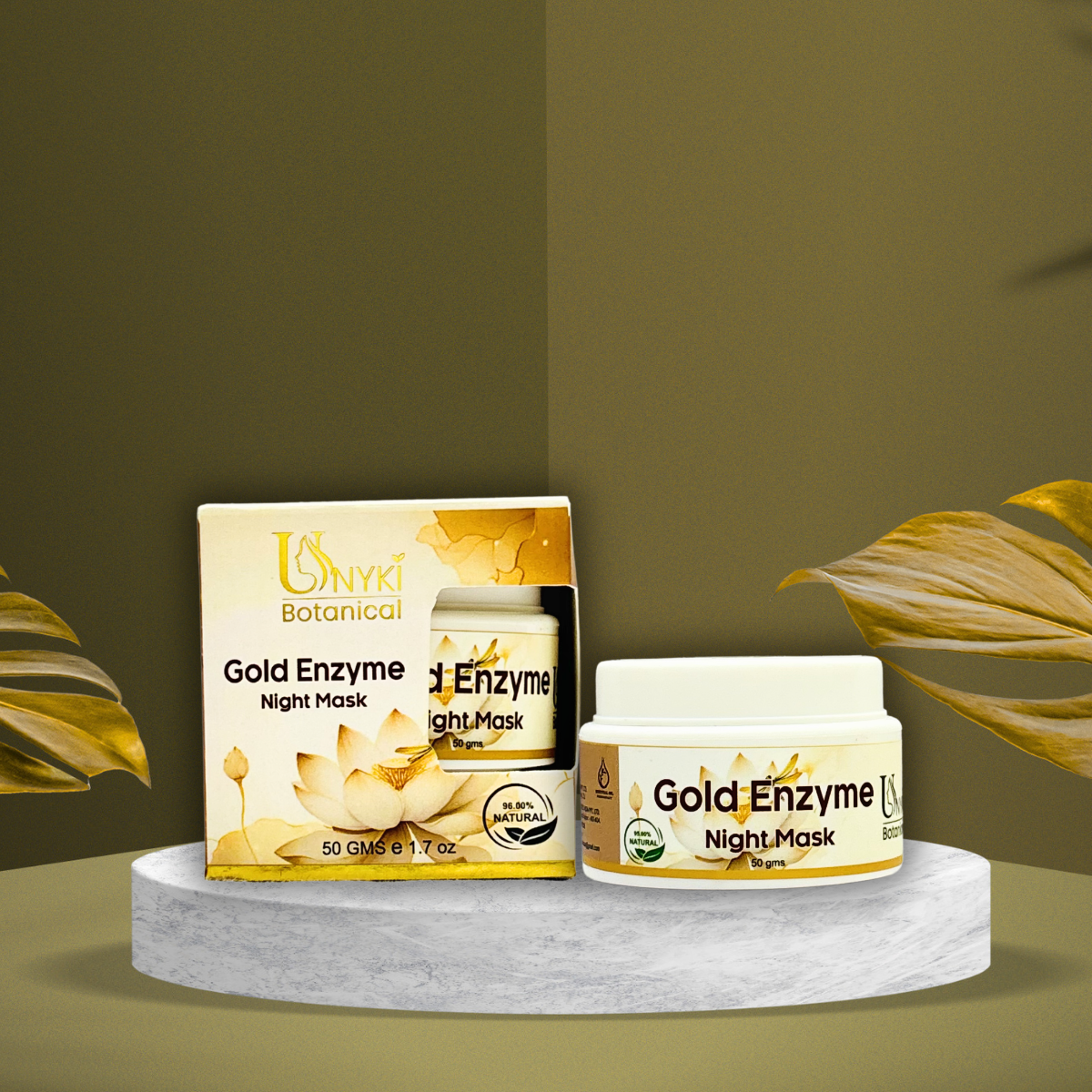 Unyki Botanical Gold Enzyme Night Mask – Overnight Repair & Glow Treatment (50g)