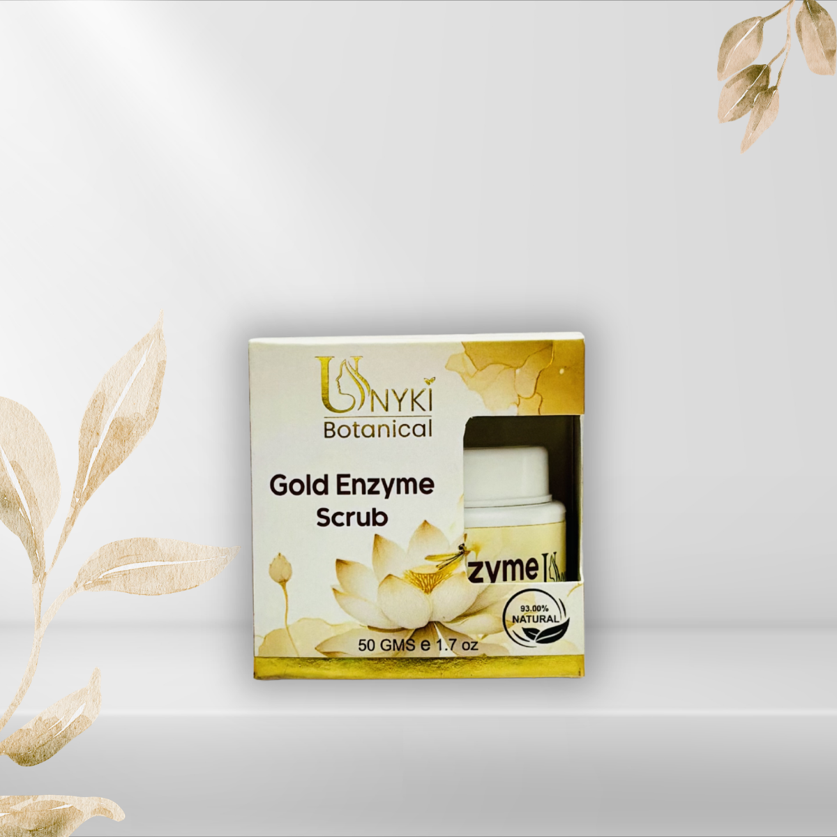 Unyki Botanical Gold Enzyme Face Scrub – Gentle Exfoliating & Brightening Polish (50g)