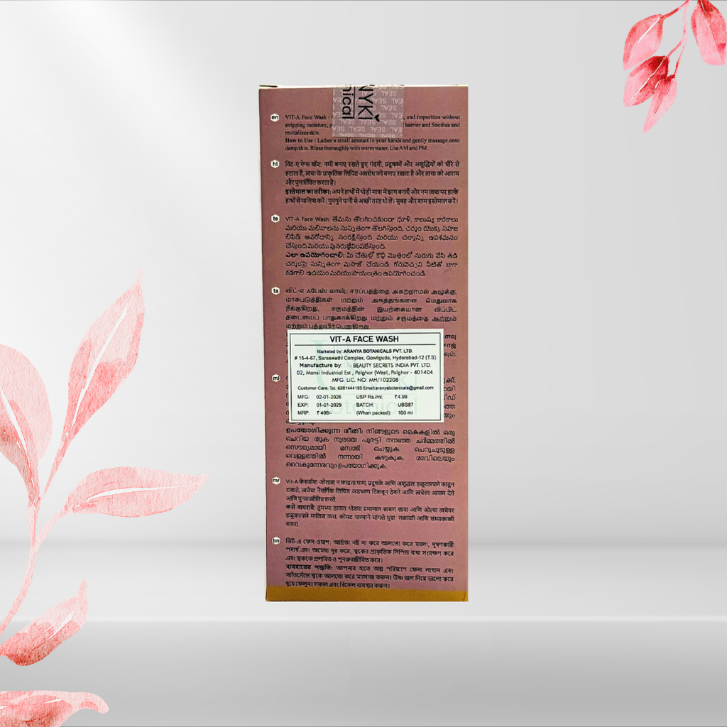 Vit-A Face Wash – Anti-Aging & Skin Revitalizing Cleanser